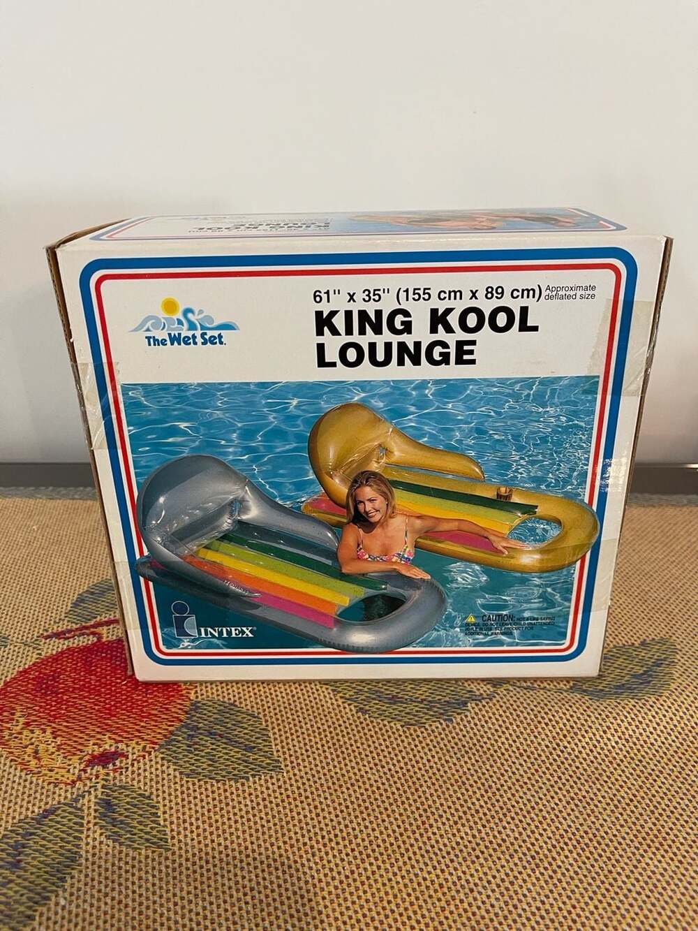 Vintage Intex The Wet Set King Kool Lounge Inflatable Pool Float Raft